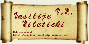Vasilije Mileticki vizit kartica
